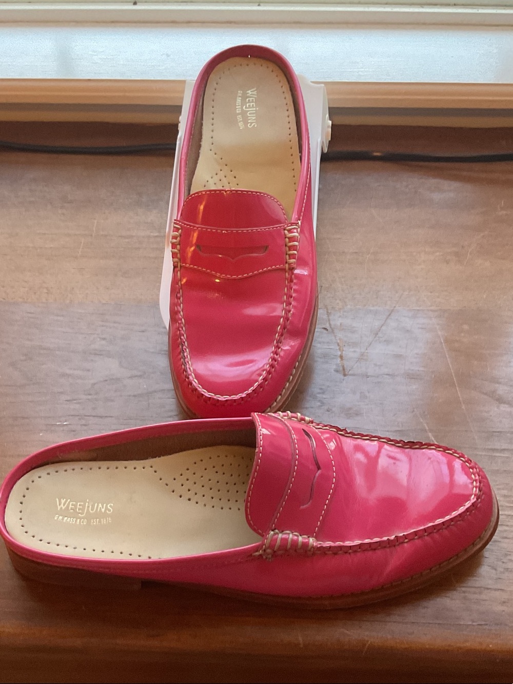 Weejuns Women's Bright Pink Leather Penny Loafers